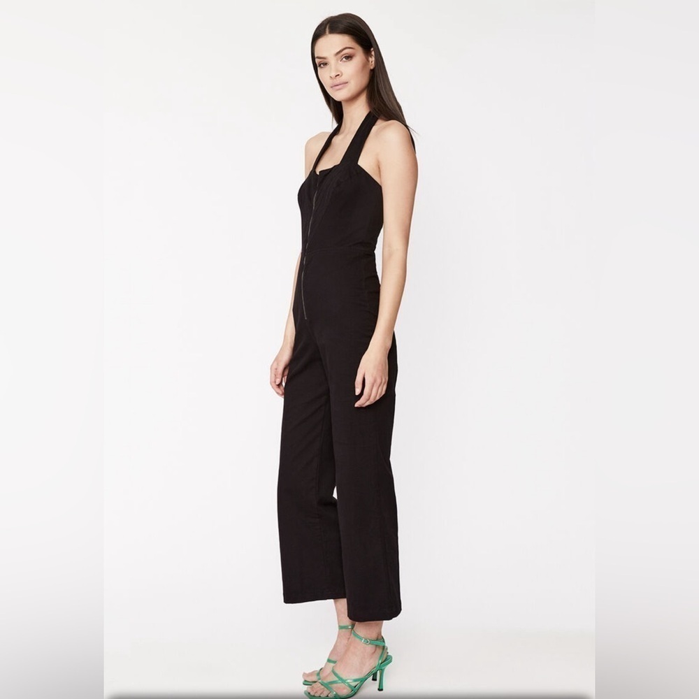 Bardot Halter Utility Pantsuit In Black